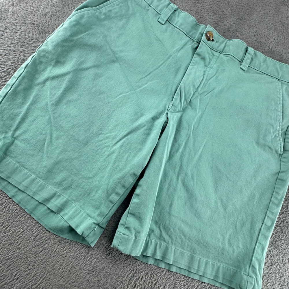 Club Room Chino Shorts Mens 36W Seafoam Green Excellent Flat Front Cotton 8.5"